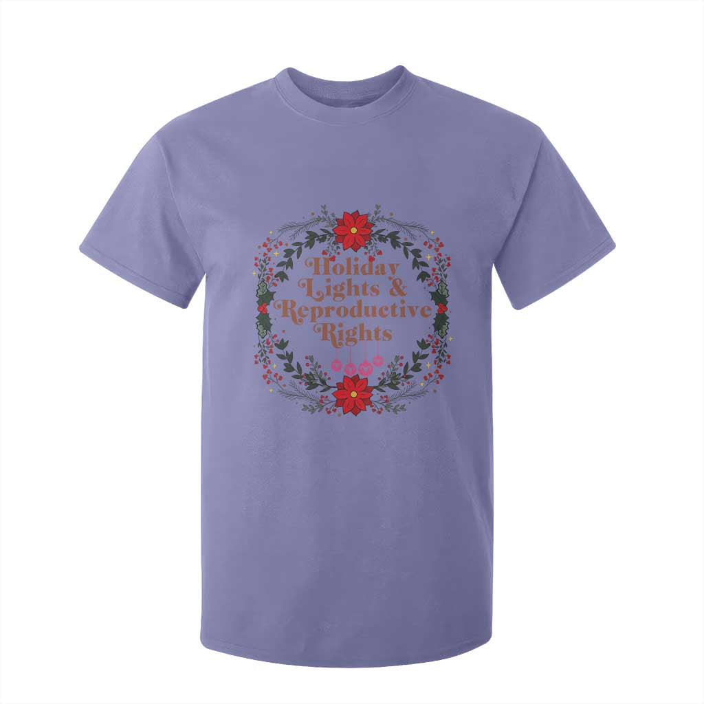 Holiday Lights And Reproductive Rights T Shirt For Kid Funny Feminist Christmas Gift TS12 Violet Print Your Wear