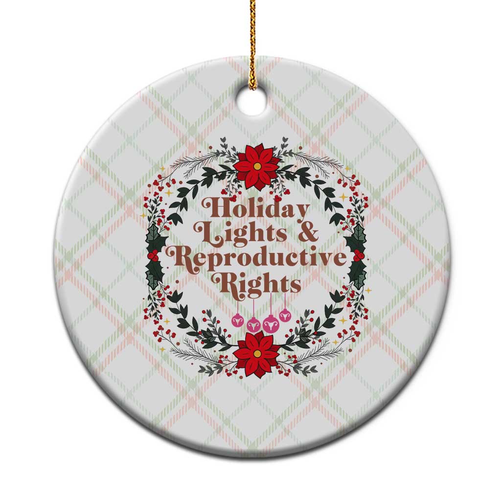 Holiday Lights And Reproductive Rights Ceramic Ornament Funny Feminist Christmas Gift TS12 1pc Christmas Plaid Print Your Wear