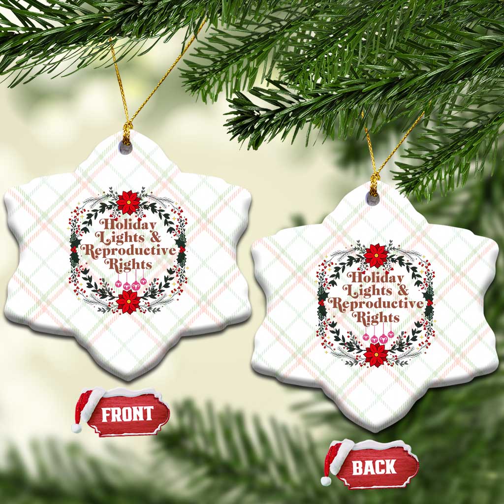 Holiday Lights And Reproductive Rights Ceramic Ornament Funny Feminist Christmas Gift TS12 Print Your Wear
