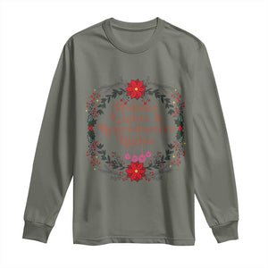 Holiday Lights And Reproductive Rights Long Sleeve Shirt Funny Feminist Christmas Gift TS12 Military Green Print Your Wear