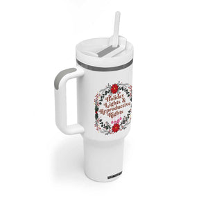 Holiday Lights And Reproductive Rights Tumbler With Handle Funny Feminist Christmas Gift TS12 Print Your Wear