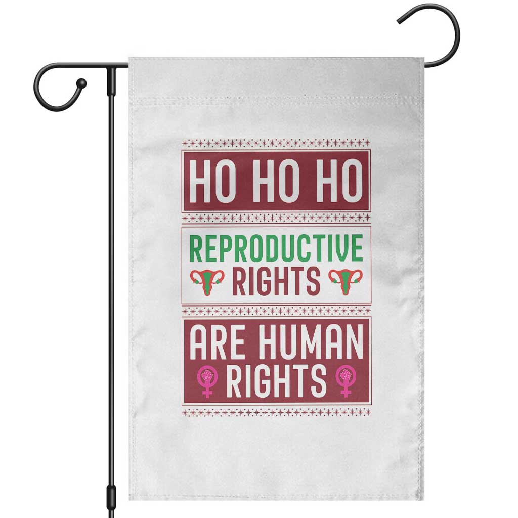 Funny Christmas Feminist Gift Garden Flag Reproductive Rights Are Human Rights TS12 White Print Your Wear