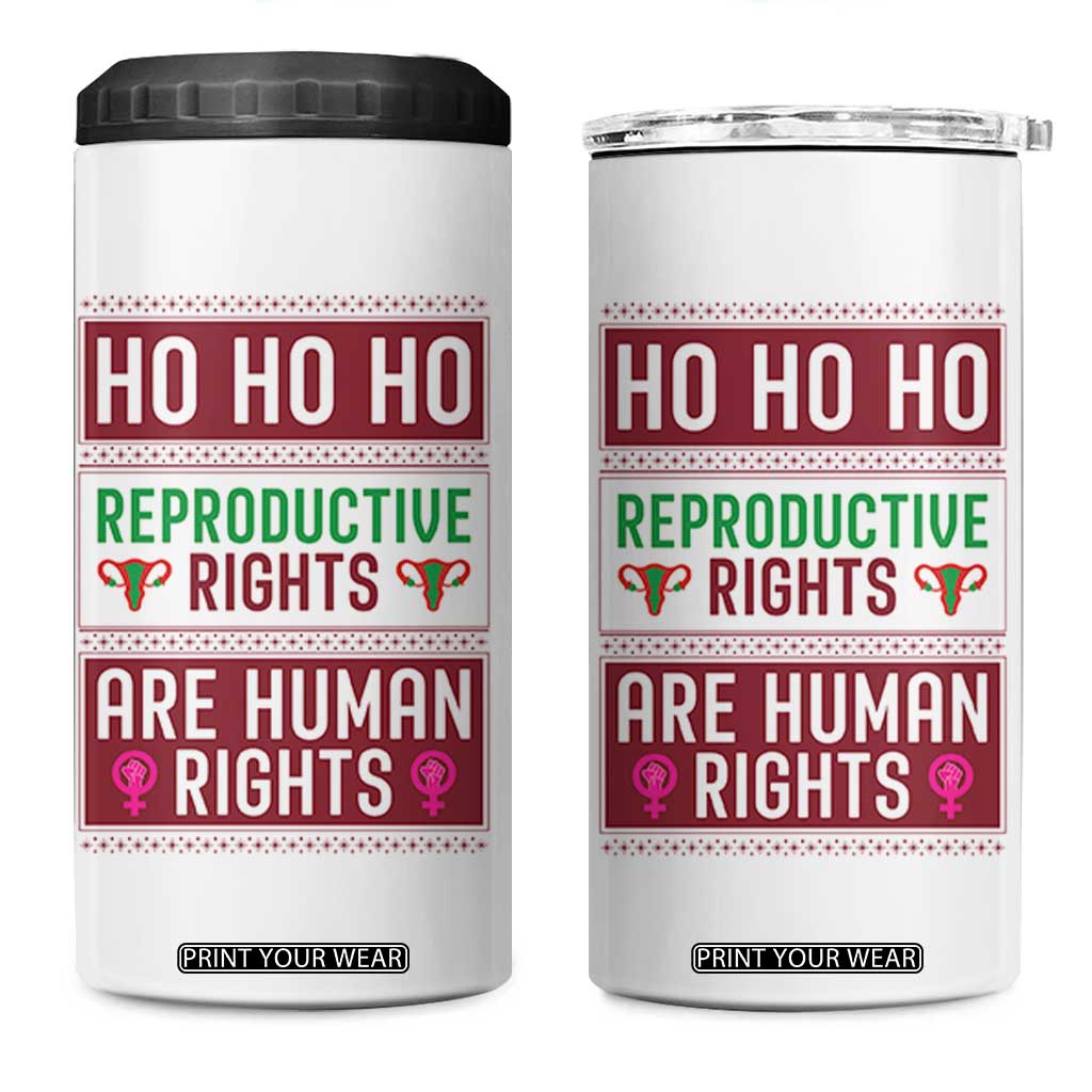 Funny Christmas Feminist Gift 4 in 1 Can Cooler Tumbler Reproductive Rights Are Human Rights TS12 One Size: 16 oz White Print Your Wear