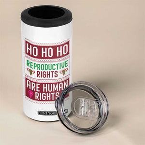 Funny Christmas Feminist Gift 4 in 1 Can Cooler Tumbler Reproductive Rights Are Human Rights TS12 Print Your Wear