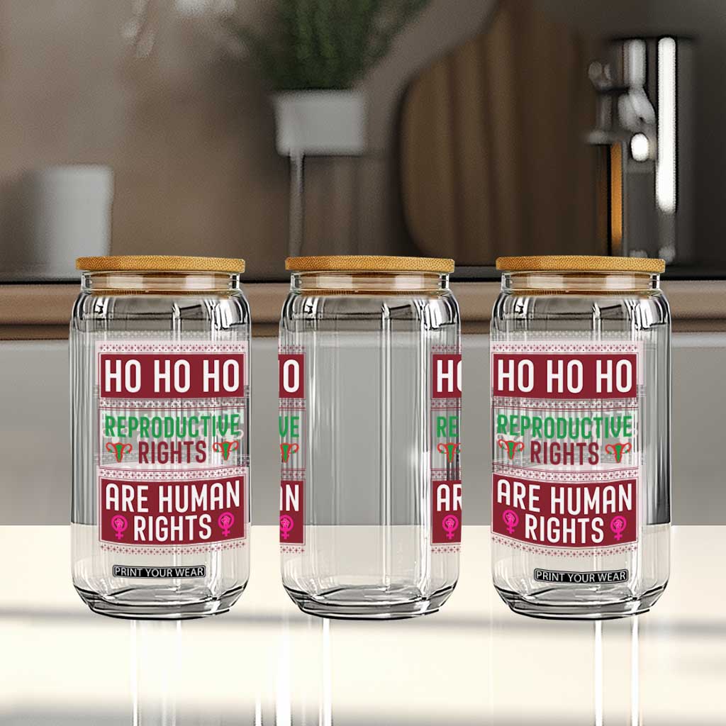 Funny Christmas Feminist Gift Glass Can Reproductive Rights Are Human Rights TS12 Print Your Wear