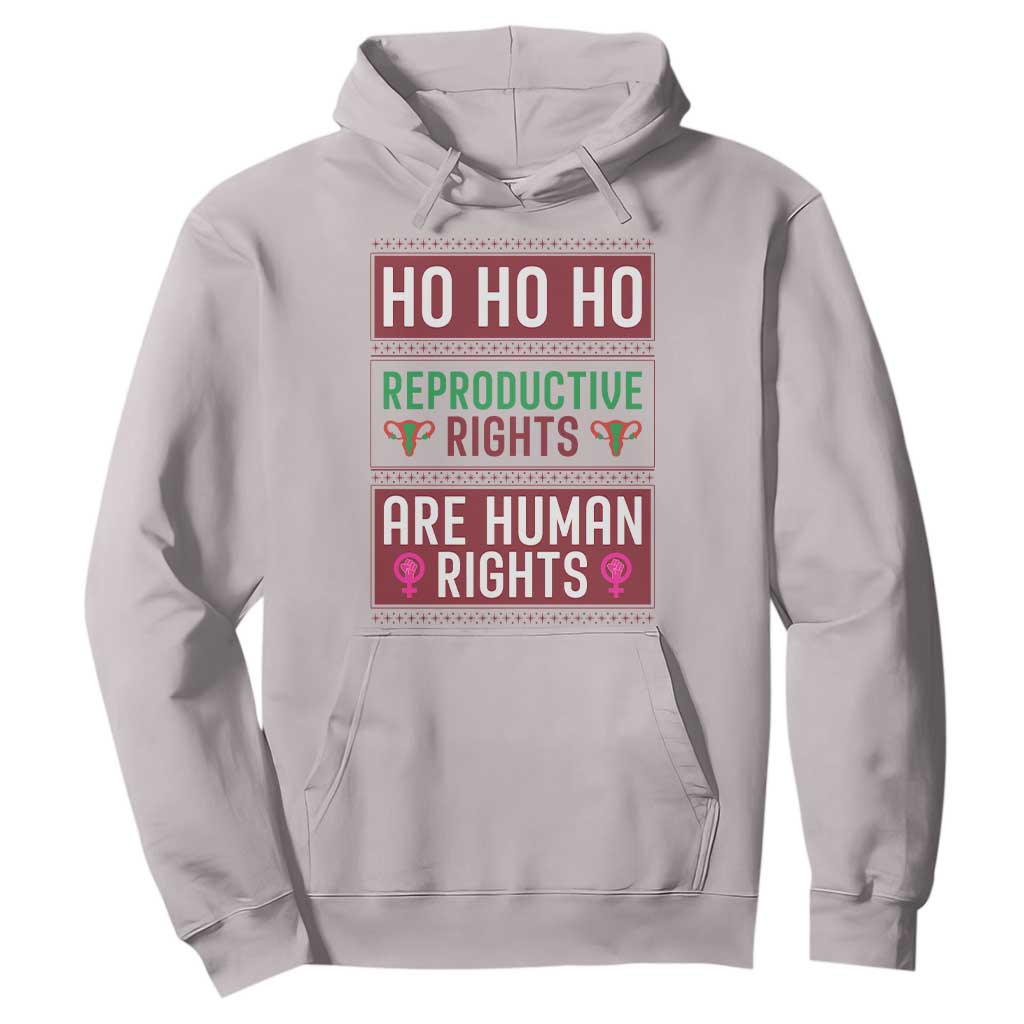 Funny Christmas Feminist Gift Hoodie Reproductive Rights Are Human Rights TS12 Ice Gray Print Your Wear