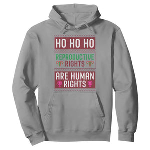 Funny Christmas Feminist Gift Hoodie Reproductive Rights Are Human Rights TS12 Sport Gray Print Your Wear