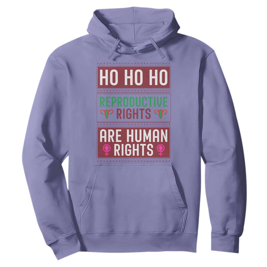 Funny Christmas Feminist Gift Hoodie Reproductive Rights Are Human Rights TS12 Violet Print Your Wear