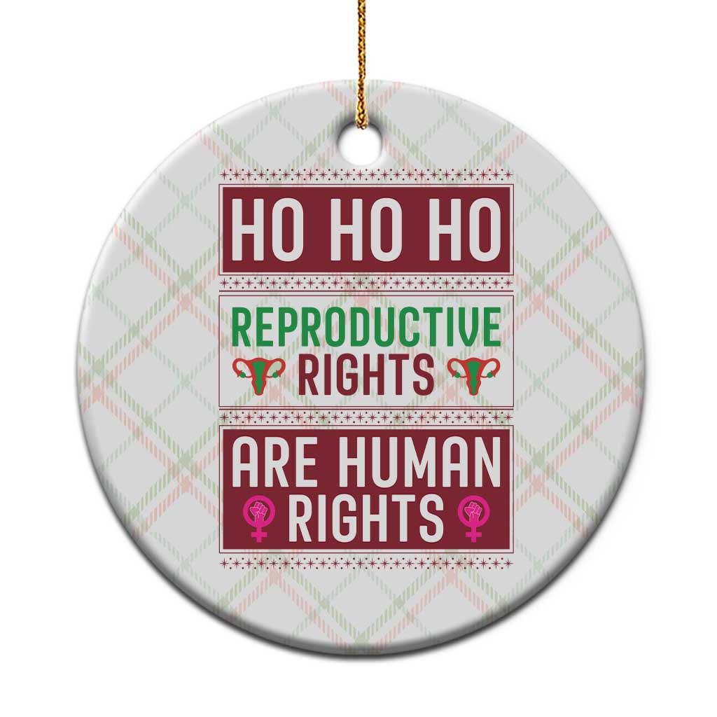 Funny Christmas Feminist Gift Ceramic Ornament Reproductive Rights Are Human Rights TS12 1pc Christmas Plaid Print Your Wear