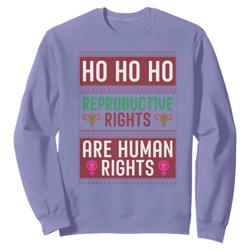 Funny Christmas Feminist Gift Sweatshirt Reproductive Rights Are Human Rights TS12 Violet Print Your Wear