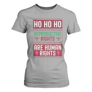 Funny Christmas Feminist Gift T Shirt For Women Reproductive Rights Are Human Rights TS12 Sport Gray Print Your Wear
