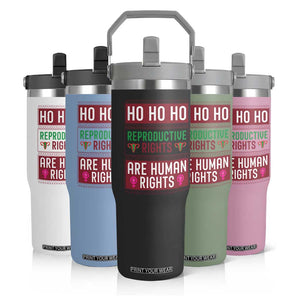 Funny Christmas Feminist Gift Flip Straw Tumbler Reproductive Rights Are Human Rights TS12 Print Your Wear