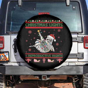Christmas Lights And Reproductive Rights Ugly Christmas Spare Tire Cover Feminist Raccoon Gift TS12 No hole Black Print Your Wear
