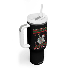 Christmas Lights And Reproductive Rights Ugly Christmas Tumbler With Handle Feminist Raccoon Gift TS12 Print Your Wear