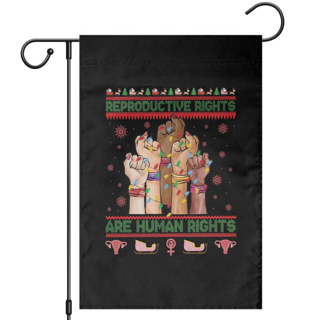 Ugly Christmas Feminist Raccoon Gift Garden Flag Reproductive Rights Are Human Rights TS12 Black Print Your Wear