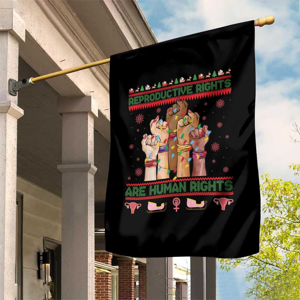 Ugly Christmas Feminist Raccoon Gift Garden Flag Reproductive Rights Are Human Rights TS12 Print Your Wear