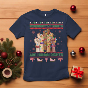 Ugly Christmas Feminist Raccoon Gift T Shirt Reproductive Rights Are Human Rights TS12 Navy Print Your Wear