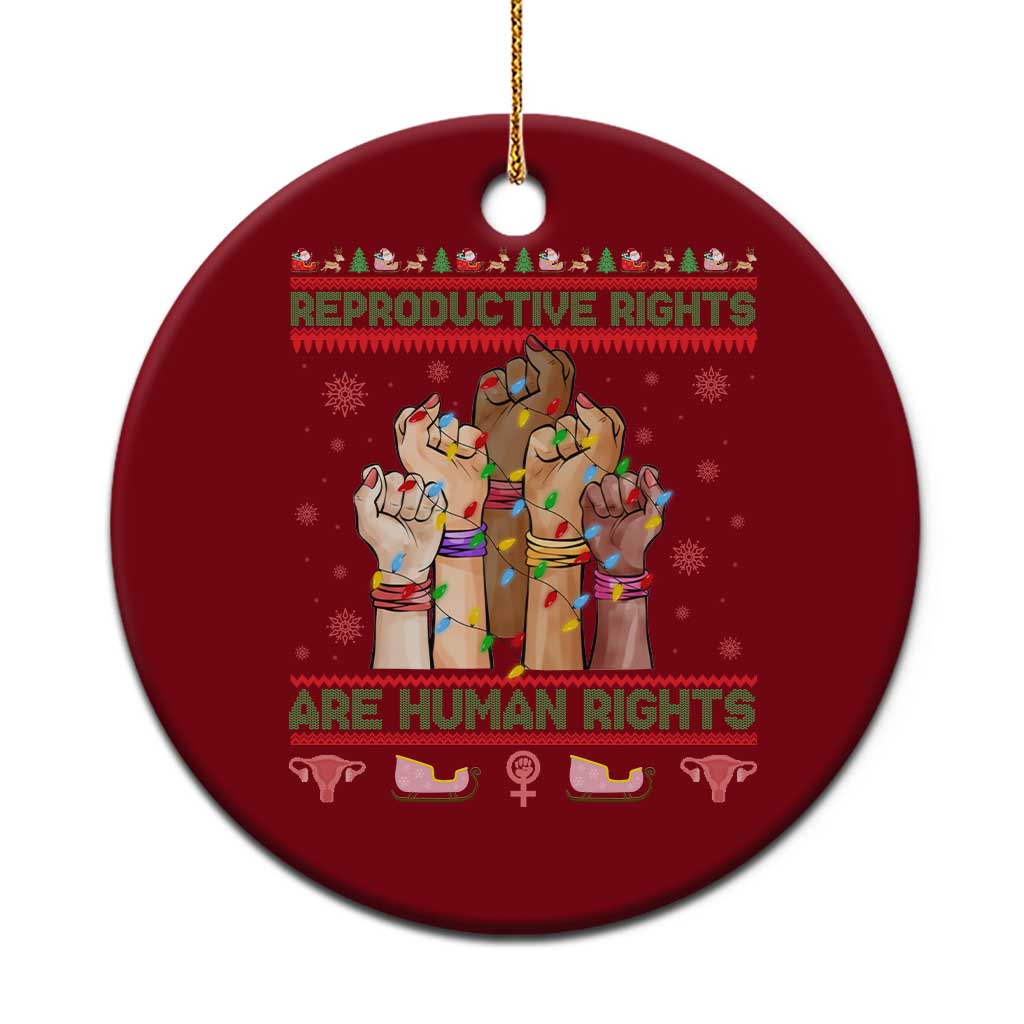 Ugly Christmas Feminist Raccoon Gift Ceramic Ornament Reproductive Rights Are Human Rights TS12 1pc Red Print Your Wear