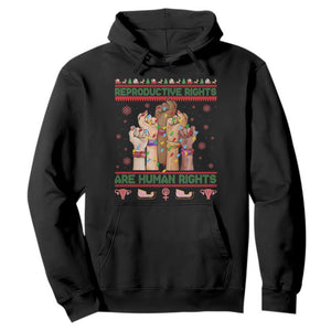 Ugly Christmas Feminist Raccoon Gift Hoodie Reproductive Rights Are Human Rights TS12 Black Print Your Wear