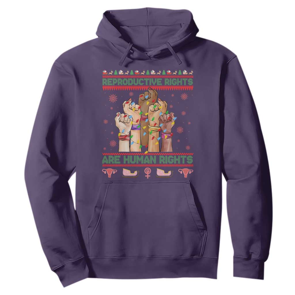 Ugly Christmas Feminist Raccoon Gift Hoodie Reproductive Rights Are Human Rights TS12 Purple Print Your Wear