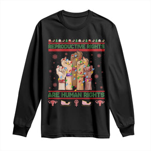 Ugly Christmas Feminist Raccoon Gift Long Sleeve Shirt Reproductive Rights Are Human Rights TS12 Black Print Your Wear