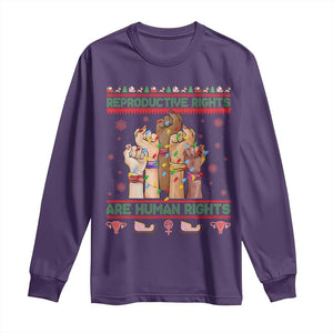 Ugly Christmas Feminist Raccoon Gift Long Sleeve Shirt Reproductive Rights Are Human Rights TS12 Purple Print Your Wear