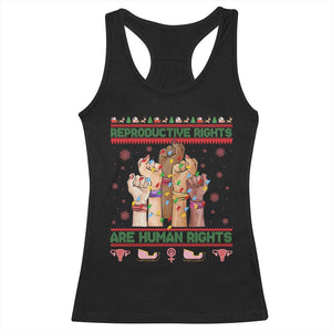 Ugly Christmas Feminist Raccoon Gift Racerback Tank Top Reproductive Rights Are Human Rights TS12 Black Print Your Wear
