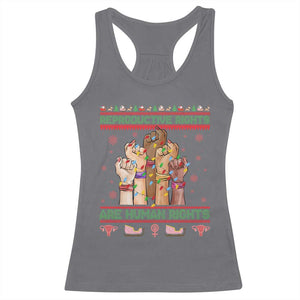 Ugly Christmas Feminist Raccoon Gift Racerback Tank Top Reproductive Rights Are Human Rights TS12 Charcoal Print Your Wear