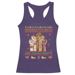 Ugly Christmas Feminist Raccoon Gift Racerback Tank Top Reproductive Rights Are Human Rights TS12 Purple Print Your Wear