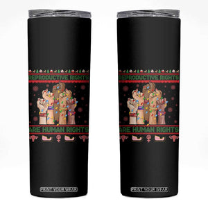Ugly Christmas Feminist Raccoon Gift Skinny Tumbler Reproductive Rights Are Human Rights TS12 Black Print Your Wear
