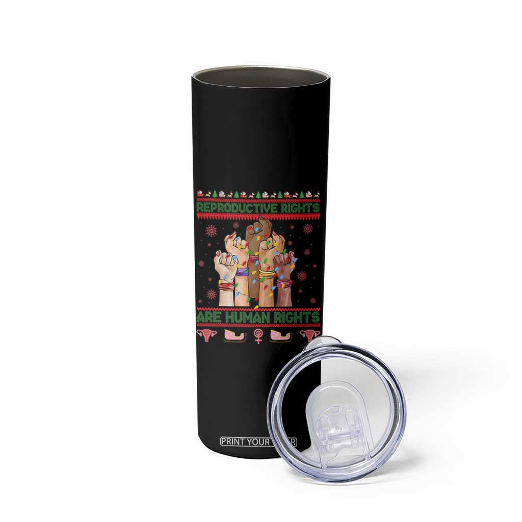 Ugly Christmas Feminist Raccoon Gift Skinny Tumbler Reproductive Rights Are Human Rights TS12 Print Your Wear