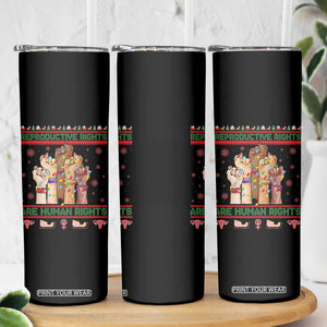 Ugly Christmas Feminist Raccoon Gift Skinny Tumbler Reproductive Rights Are Human Rights TS12 Print Your Wear