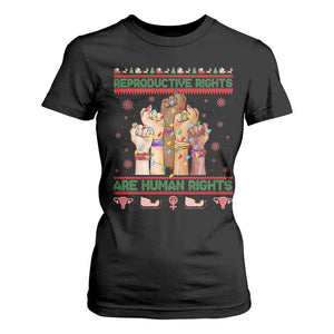 Ugly Christmas Feminist Raccoon Gift T Shirt For Women Reproductive Rights Are Human Rights TS12 Black Print Your Wear