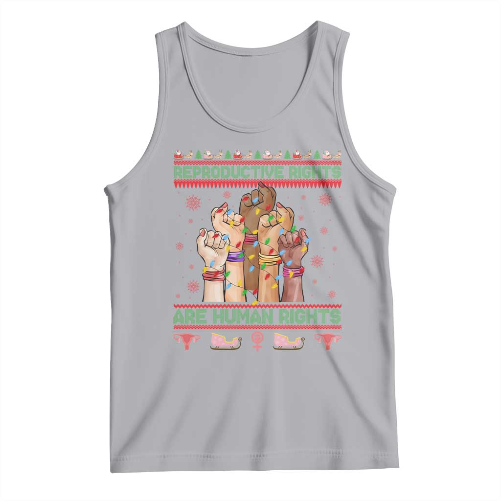 Ugly Christmas Feminist Raccoon Gift Tank Top Reproductive Rights Are Human Rights TS12 Athletic Heather Print Your Wear