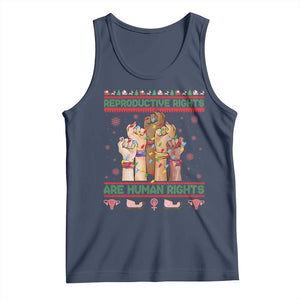 Ugly Christmas Feminist Raccoon Gift Tank Top Reproductive Rights Are Human Rights TS12 Navy Print Your Wear