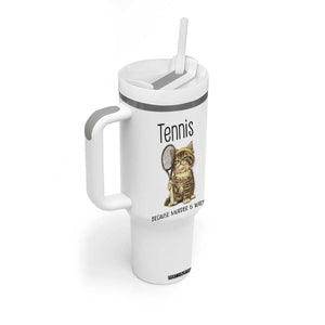 Funny Cat Plays Tennis Tumbler With Handle Because Murder Is Wrong TS12 Print Your Wear