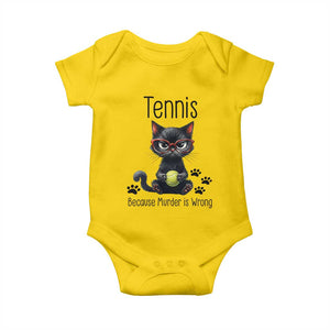 Funny Tennis Cat Gift Baby Onesie Because Murder Is Wrong TS12 Daisy Print Your Wear