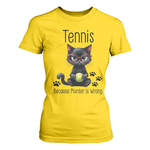Funny Tennis Cat Gift T Shirt For Women Because Murder Is Wrong TS12 Daisy Print Your Wear