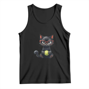 Funny Tennis Cat Gift Tank Top Because Murder Is Wrong TS12 Black Print Your Wear