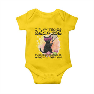 Because Punching People Is Against The Law Baby Onesie Funny Tennis Cat Gift TS12 Daisy Print Your Wear