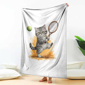 Funny Grumpy Cat Tennis Player Throw Blanket Gift For Tennis Fans TS12 Print Your Wear