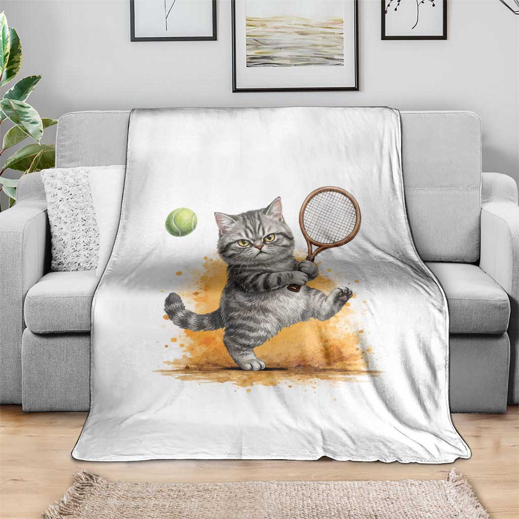 Funny Grumpy Cat Tennis Player Throw Blanket Gift For Tennis Fans TS12 Print Your Wear