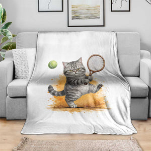 Funny Grumpy Cat Tennis Player Throw Blanket Gift For Tennis Fans TS12 Print Your Wear