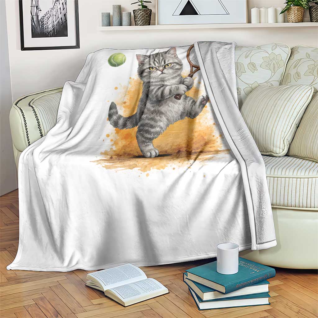 Funny Grumpy Cat Tennis Player Throw Blanket Gift For Tennis Fans TS12 Print Your Wear