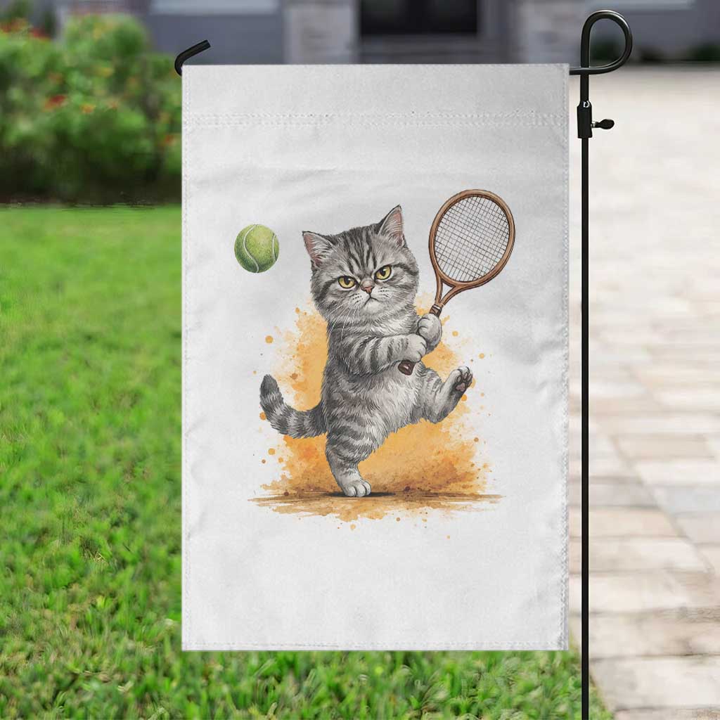 Funny Grumpy Cat Tennis Player Garden Flag Gift For Tennis Fans TS12 Print Your Wear
