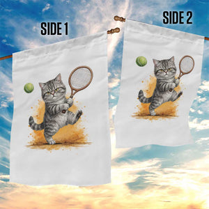Funny Grumpy Cat Tennis Player Garden Flag Gift For Tennis Fans TS12 Print Your Wear