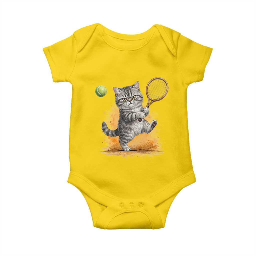 Funny Grumpy Cat Tennis Player Baby Onesie Gift For Tennis Fans TS12 Daisy Print Your Wear