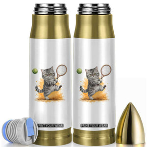 Funny Grumpy Cat Tennis Player Bullet Tumbler Gift For Tennis Fans TS12 White Print Your Wear