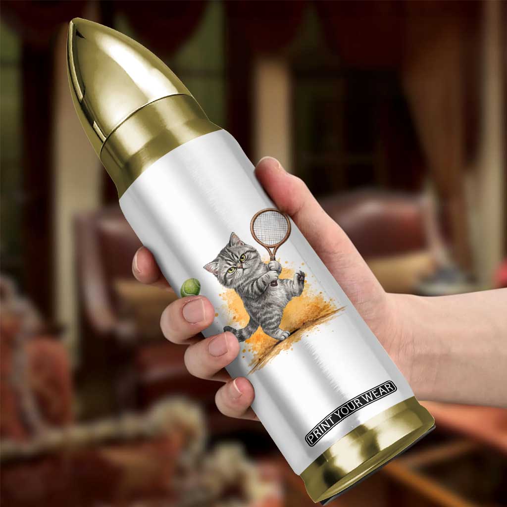 Funny Grumpy Cat Tennis Player Bullet Tumbler Gift For Tennis Fans TS12 Print Your Wear