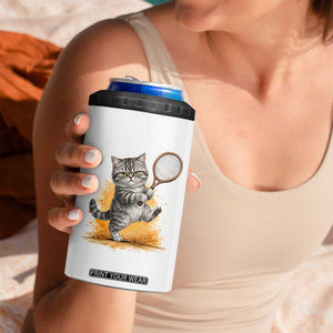 Funny Grumpy Cat Tennis Player 4 in 1 Can Cooler Tumbler Gift For Tennis Fans TS12 Print Your Wear